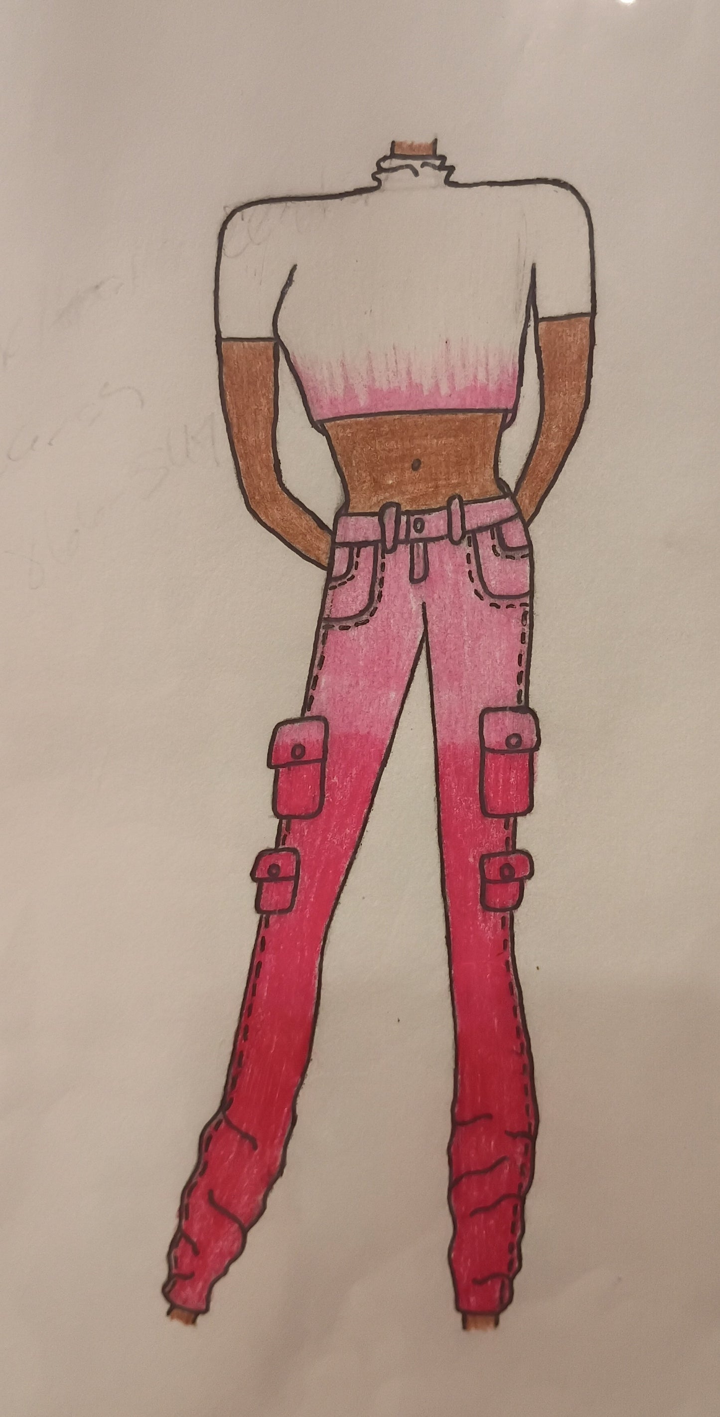 Pink Power Denim Cargo Jeans