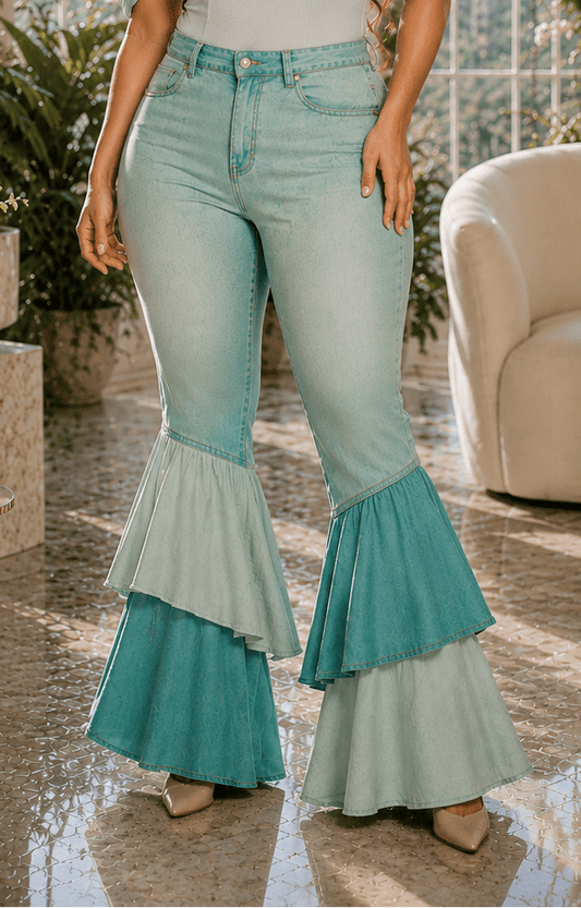 Faith & Flourish Flare Denim Jeans - Motivating Creativity