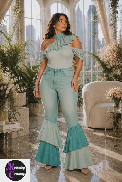 Faith & Flourish Flare Denim Jeans