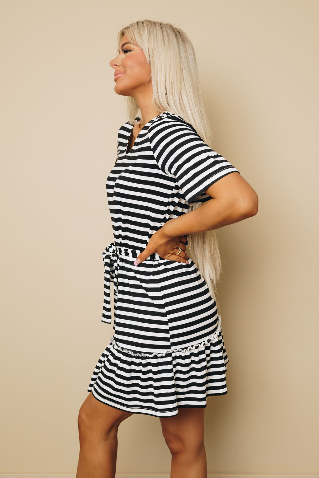 Lola Stripes Ruffle Dress