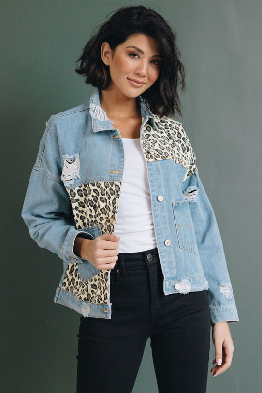 Annie Leopard Denim Jacket: True-to-Size Wild Style