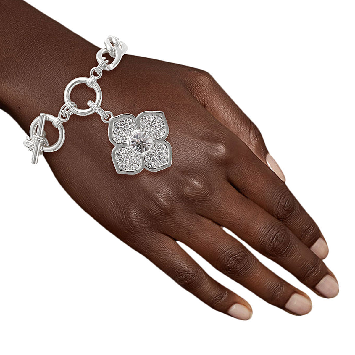 Silver Luxury French Designer Flower Bracelet