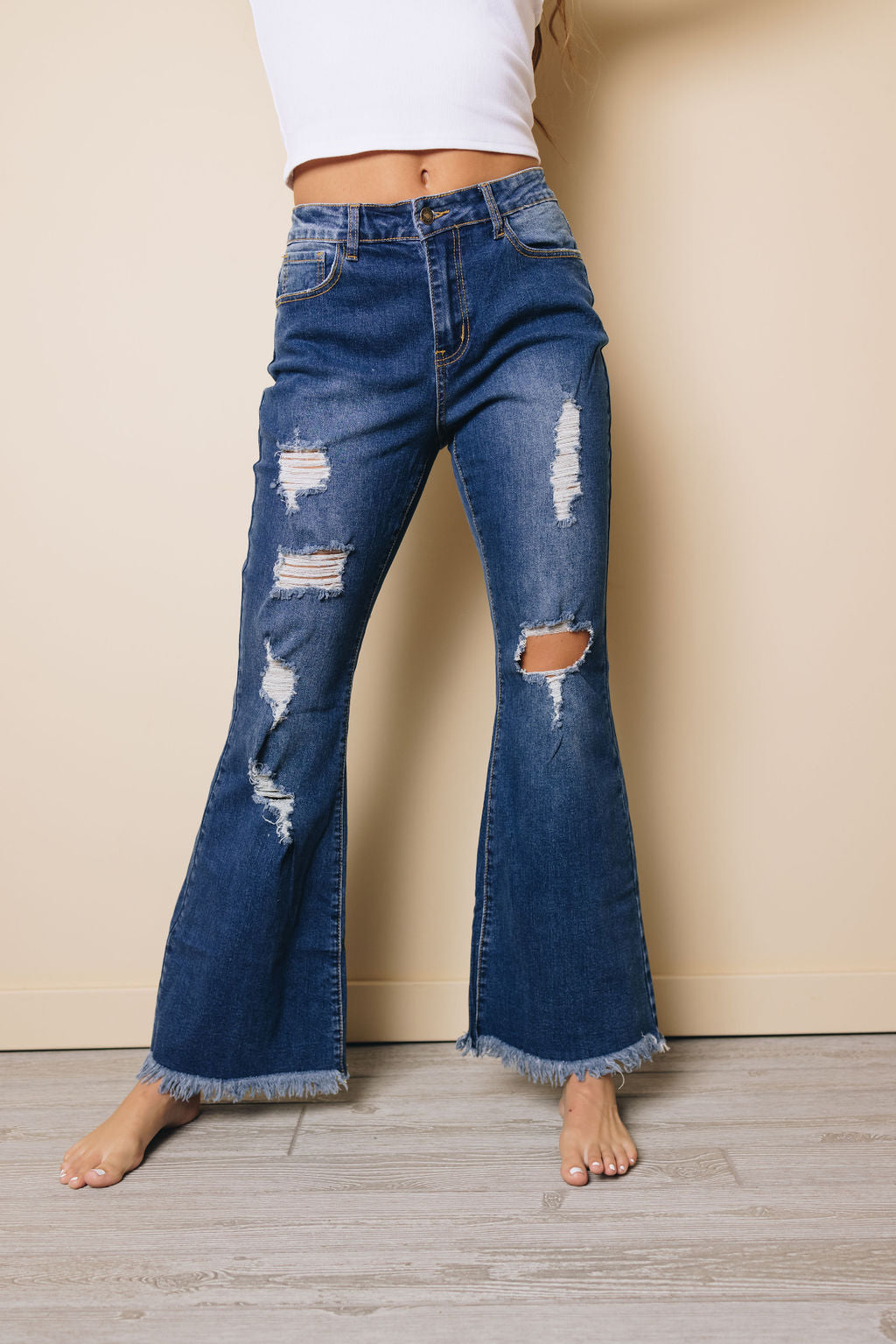 Cleo Ripped Bell Jeans