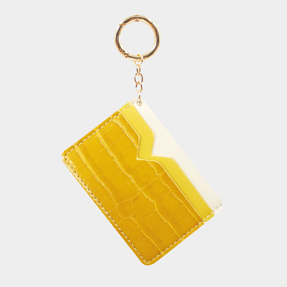 Alligator Patterned Faux Leather Card Holder Key Chain