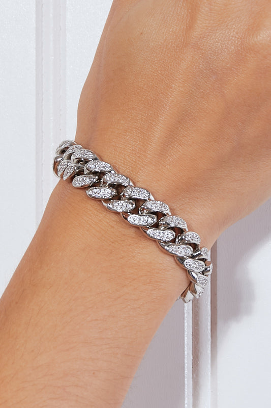 GNJ MANUFACTURING Curb Chain Bracelet in Silver