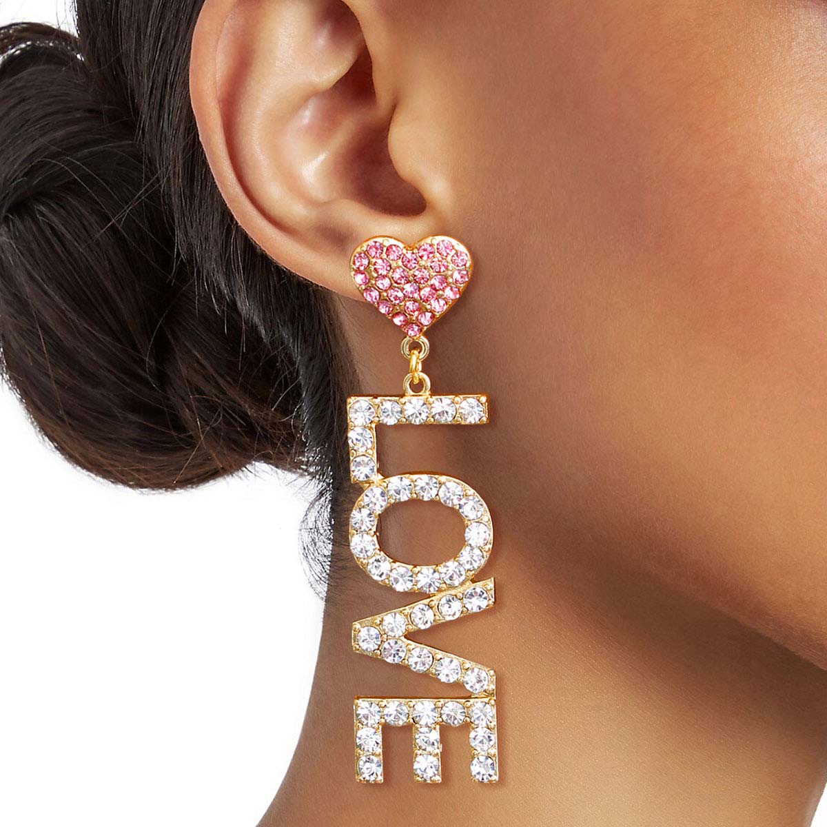 Pink Gold LOVE YOU Earrings