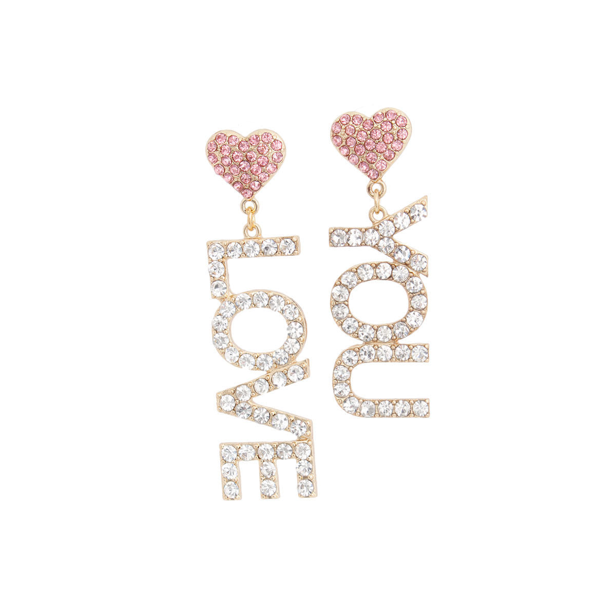 Pink Gold LOVE YOU Earrings