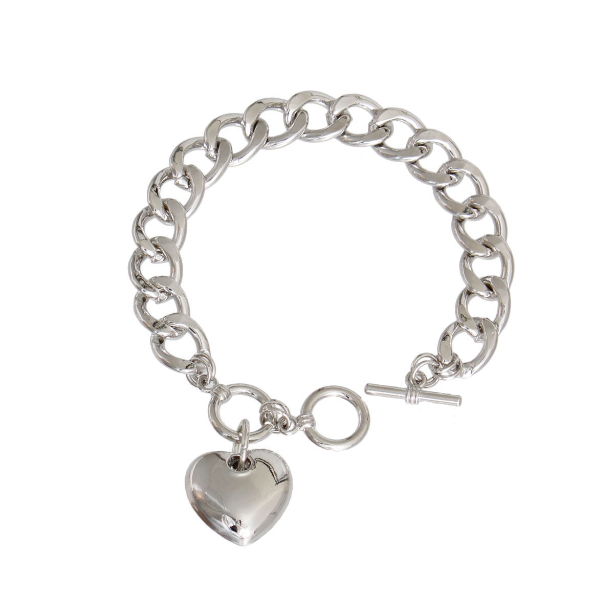 Silver Metal Heart Bracelet