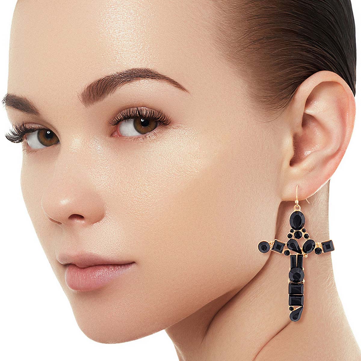 Black Celeb Cross Earrings